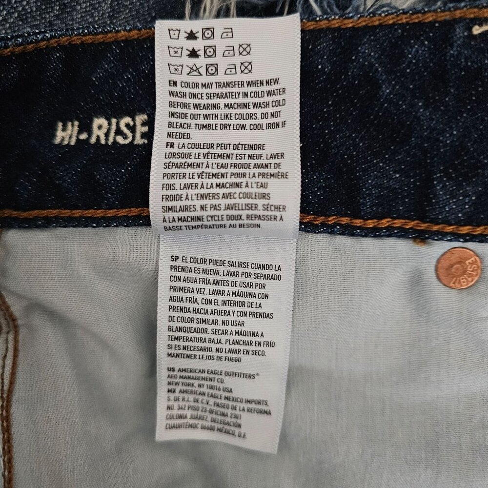 American Eagle Outfitters Women's Indigo High Rise Festival Denim Shorts Size 6 - Picture 10 of 12